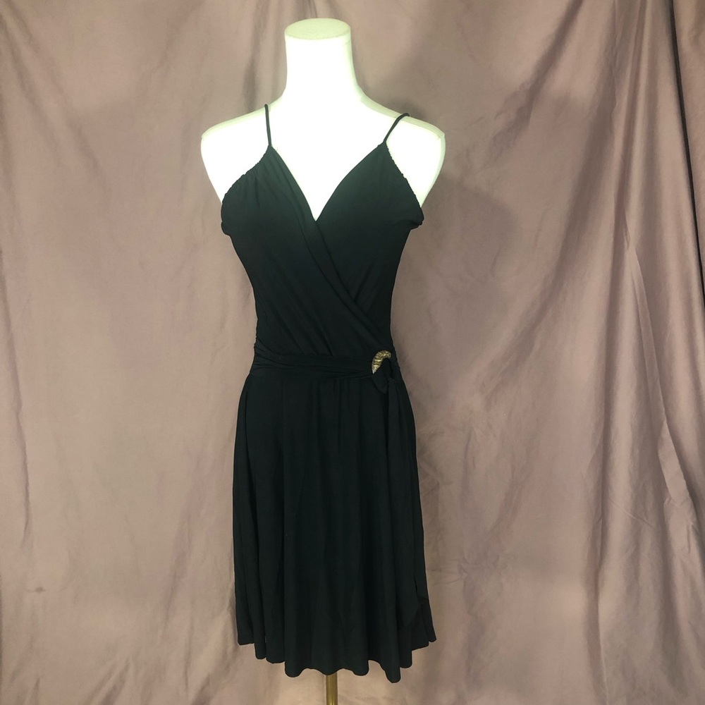 Forever 21 Black Spaghetti-Strap Wrap Dress Size Small